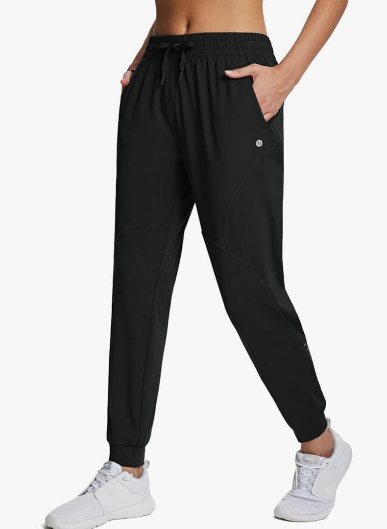 baleaf Women's Fleece Lined Pants Joggers Water-Resistant Zipper Pocket Thermal Sweatpants Winter Running Hiking Jogging, Small Size