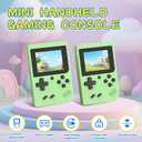 Retro Gaming Console, Built-in 400 Classic Retro Game Console, 3.0 Inch IPS Screen Retro Handheld Game Console, 1020mAh Rechargeable Battery, Portable Arcade Video Gaming Console (Green)