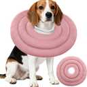 IDOMIK Dog Recovery Collar, Waterproof Soft Dog Cone After Surgery, Comfy Protective Elizabethan Collar Alternative for Dogs Cats, Adjustable Pet Neck Donut Cone Anti-Licking Biting Wounds,Pink,XL