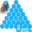JOVITEC 30 Pack Plastic Film Canister Holder 35 mm Empty Camera Reel Containers Pill Medicine Bottles with Lids for Small Accessories, Prescription Medication, Vitamins, Coins, Art Beads(Blue)