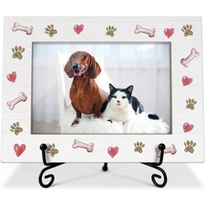Dog Picture Frame Paw Print Frame Memorial Gifts for Dog Mom Loss of Pet Sympathy Gifts Desk Decor Photo Frame 4x6 Horizontal -small25