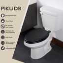 Toilet Seat, Slow Close, Soft Touch, Ultra-Smooth Matte Finish (No Orange-Peel Texture), Premium Moulded Wood, Quick Release, PIKLiDS (Black, Elongated)