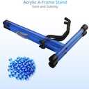 A-Frame Folding Guitar Stand, Non-Slip Rubber and Foam Arms, Transparent Acrylic Guitar Floor Stand for Acoustic , Classic Guitar, Electric Guitar, Bass Guitar, Ukulele, Banjo (Blue Bubble)