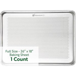 Restaurantware Met Lux 26 x 18 Inch Industrial Baking Pan 1 Heavy-Duty Full-Size Bakery Sheet Pan - Rimmed Edges Endures Up To 392F Aluminum Sheet Pan Dishwashable Ideal For Baking Or Roasting
