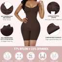 Shapewear Black Bodysuits for Women Tummy Control Leotards Full Body Shaper Spaghetti Strap Camisole Mid Thigh Butt (Brown, L)
