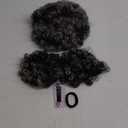 Short Curly Wigs with Headbands Attached for Black Women Synthitic Kinky Curly Afro Puff No Drawstring Ponytail Wig Headwrap Hairstyles With 2 Clips(T1B/Grey)