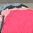 4-Pack: Womens Long Sleeve Athletic Tops with Thumb Holes  Dry Fit Active Crewneck Workout Tees (Large, Pastel Pink/Charcoal/Dawn Blue/Hot Pink)