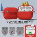 Ljusmicker for AirPods Pro 3 Case 2025 with Cleaner Kit,Soft Silicone Protective Cover for Apple AirPods Pro 3rd Generation Cases for Women Men,for AirPod Pro 3 Case with Keychain-Magnetic Red