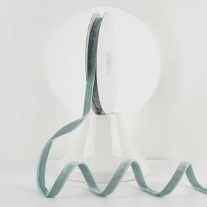 MEEDEE Dusty Blue Velvet Ribbon 3/8 Inch Double Face Velvet Ribbon 2 Rolls 20 Yards Slate Blue Ribbons for Ornaments, Gift Wrappig, Christmas Tree Decorations, Rustic Wreath, Winter Decor