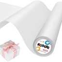Koogel White Wrapping Paper Roll, 15" x 450"(38') Solid Color Gift Wrapping Paper for Packing Gift Wrap Parcel Wall Art Crafts Floor Covering, Set of 2