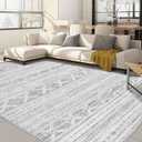 Nakagishi Boho 5x7 Area Rug Living Room Rugs Machine Washable Dark Gray