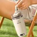 PREPIX Self Stirring Mug, USB-C Rechargeable Coffee Mixer, Stainless Steel Insulated Travel Mug with Electric Stirrer & Spill-Proof Lid, for Coffee, Hot Chocolate & Matcha, 14oz