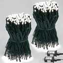 2-Pack 66FT 200 LED White Christmas String Lights Indoor Outdoor, Extendable Christmas Tree Lights with 13 Modes Twinkle Lights, Plug in Fairy String Lights for Xmas Tree Party Garden (Cool White)