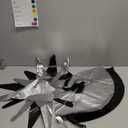 6 Pcs White Black Star Foil Balloons One-Piece 14-Pointed Star Balloon 4D Starburst Cone Mylar Balloon 22inch Christmas Birthday Wedding Wedding Anniversary Party Supplies