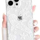 NITITOP for iPhone 15 Pro Max Case Clear Sea Animal - White Squid