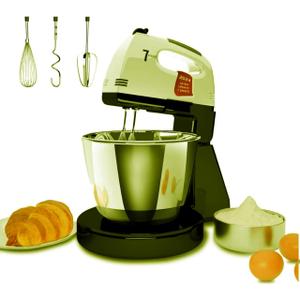 Stand Mixers, 7 Speeds With 3QT Stainless Steel Bowl, Stand and Hand Mixer with Dough Hook, Whisk, Mixing Beater for Baking, Cake, Cookie, Kneading (GU2)