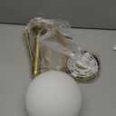 White Glass Globe & Gold Metal Wall Sconces Lamp Drop Wall Light Fixture for Bedside (White Glass & Gold Metal)