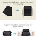 WONNIE Tablet Holder for Car, Upgraded iPad Holder for Car Mount Headrest, iPad Mount Back Seat for Kids with Anti-Slip Strap, Silicone Holding Net/Fits All 7-12.9'' Tablets