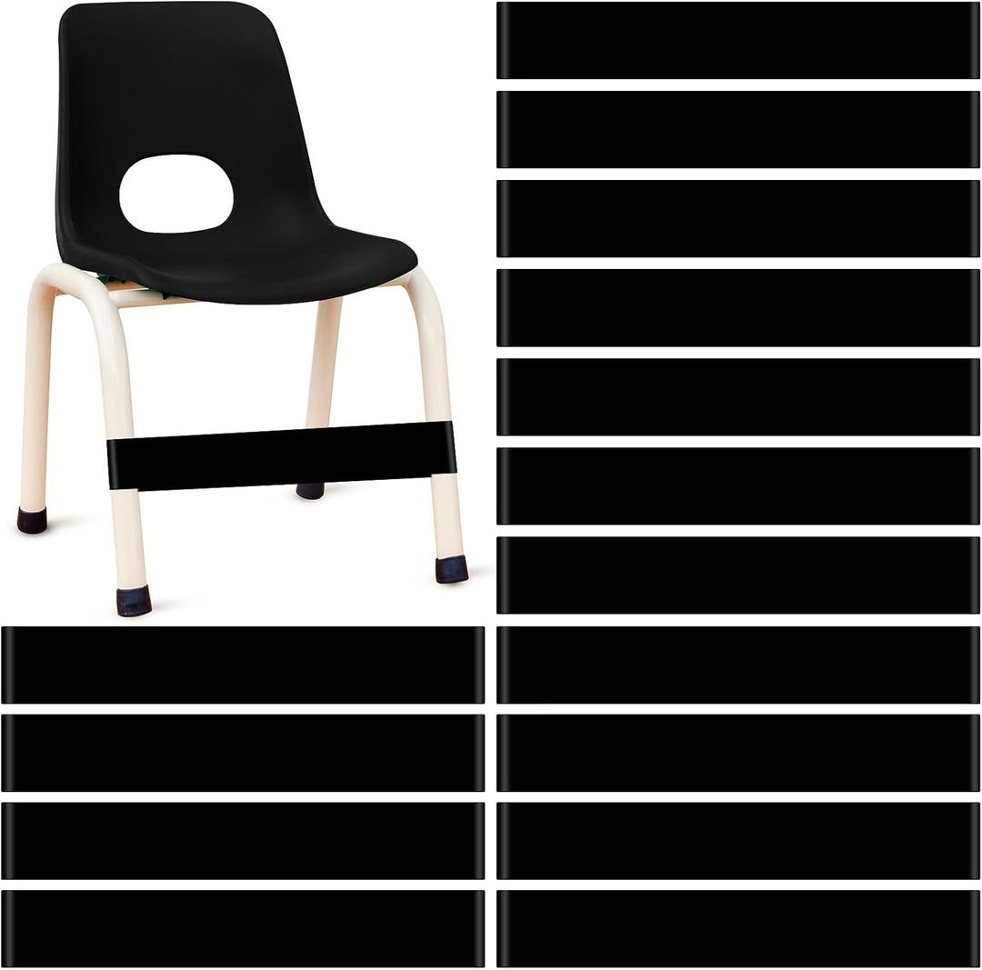 Berlune 24 Pcs Classroom Chair Bands Fidget Chairs and Desks Bands ADHD Autism Tools Bounce Flexible Seating for Classroom(Black, 1 mm)