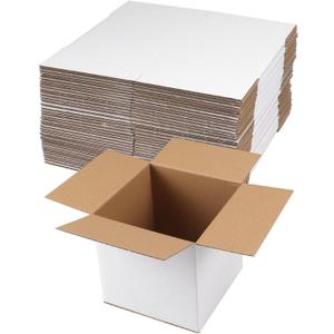 Hoikwo 6x6x6 Shipping Boxes Set of 40, White Corrugated Cardboard Box for Small Business for Packaging Mailing