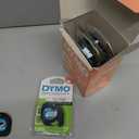 DYMO Authentic LT Plastic Labeling Tape for LetraTag Label Makers, 1/2" (12mm), Black Print On White Tape, 6-Pack