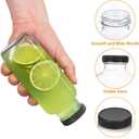 umud Juice Bottles with Lids, 16 Oz - Set of 3 - Clear Glass Jars with Caps - Reusable Empty Drink Containers for Juicing, Smoothies, Water, Milk, Kombucha Storage, Wellness Shots and More (3)