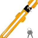 Steering Wheel Lock, Heavy Duty Anti-Theft Car Device Wheel Lock with 2 Keys, Adjustable Steering Wheel Locking Gear Great Deterrent for Vehicle Security, Car Accessories (Yellow)