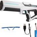 Electric Water Gun with Auto-Suction, 32FT Long-Range Spray & Expandable Bottle Capacity (White)