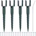 No Dig Ground Screw Anchor Spike 27 inch U Shaped Post Stake for Mailbox and Fence, Includes Lag Bolts & Rebar, Fits Standard 4x4 (3.5" X 3.5" Inch) Post.
