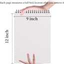 SuFly Sketch Book for Girls, 9 x 12 Spiral Bound Sketchbook, 100 Sheets Artist Sketch Pad, 68lb/100gsm White Paper Drawing Pad, Art Supplies.