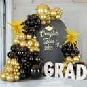 152Pcs Black And Gold Balloons Arch Black Metallic Golden Balloon Ensemble Versatile For Great Gatsby Party Decorations, Graduations,New Years Backdrops Birthday Garland Decor Kit
