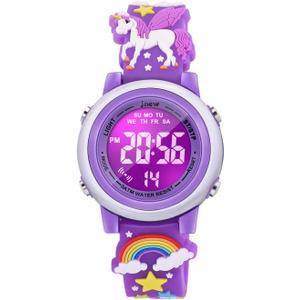 3D Cartoon Waterproof Watches for Girls with Alarm - Best Toys Gifts for Girls Age 3-12