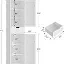 TEENFON 67" H Tall Bathroom Cabinet with 2 Doors & 1 Drawer, Narrow Bathroom Storage Cabinet with Adjustable Shelves, for Living Room, Entryway, Kitchen, White, 15.7"D x 11.8"W x 67.1"H