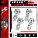 1.25'' Heim Joints Rod End Kit, 1 1/4'' Right and Left Hand Thread Chromoly Joints Heat Treated Chromoly with Round Tube Adapter, High Misalignment Spacer (2 Pair)