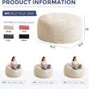MAXYOYO Bean Bag Chair for Adults, Large 5 ft Bean Bag Chair with Foam Filling, Ultra Soft Fur Lazy Sofa for Living Room, Bedroom, Machine Washable Cover