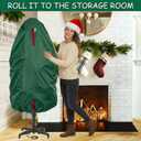 Upright Christmas Tree Storage Bag - Fits 4 Ft Artificial Xmas & Topiary Tree, Vertical Holiday Cover, Durable, Dustproof & Easy-Use Xmas Storage, Green