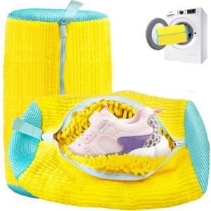 Shoe Washing Machine Bag, Shoe Laundry Bags, Shoe Washing Bag for Washer and Dryer (Yellow 2pcs)