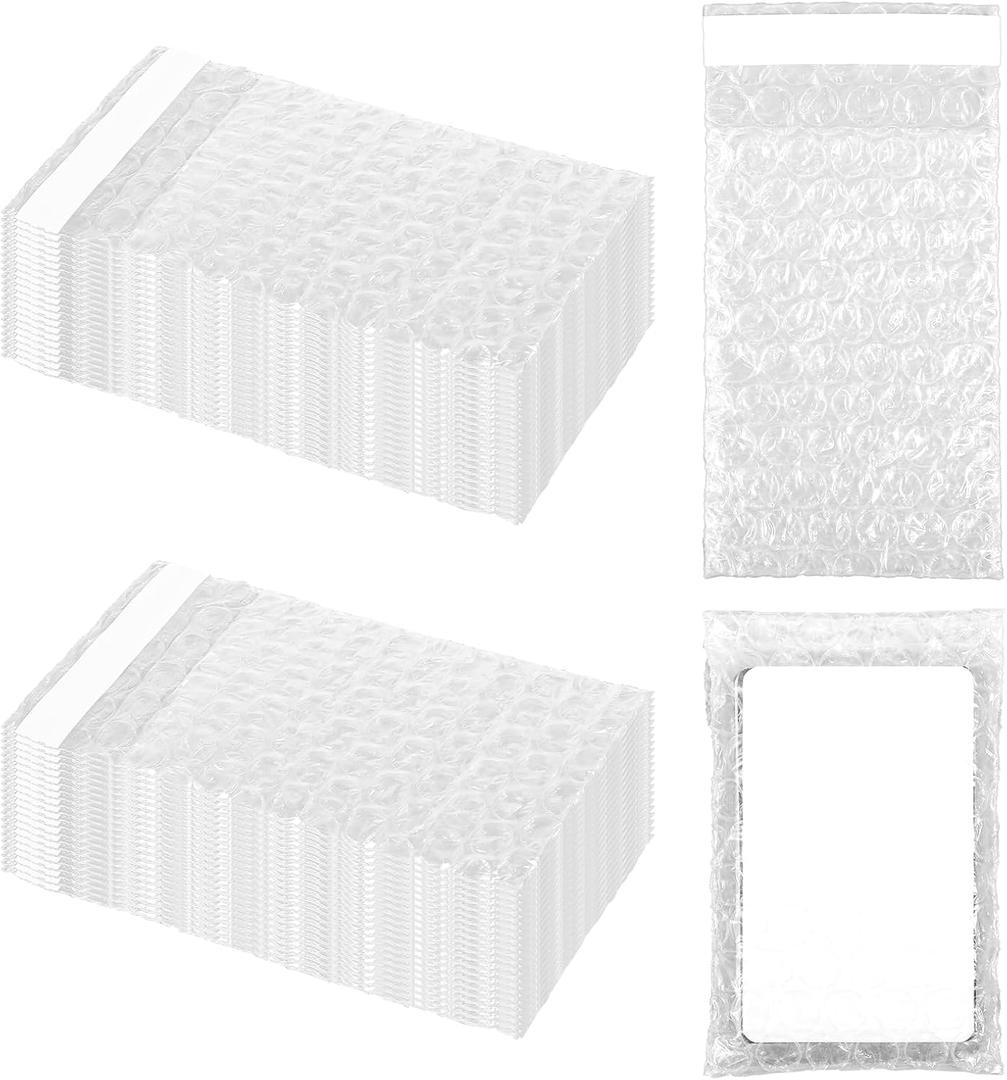 300Pcs Small Bubble Wrap Pouches 2.75" X 4" Clear Bubble Wrap Bags Self Seal Small Double Walled Bags for Packing Business Shipping Storage Protective Packing Bag