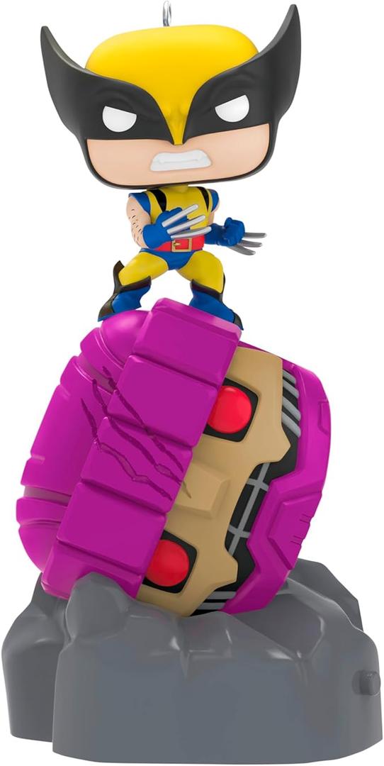 Hallmark Keepsake Christmas Ornament 2025, Marvel XMen Wolverine Defeats Sentinel Funko POP! with Light, Gifts for Marvel Fans