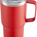 20 oz Tumbler with Handle and Lid Stainless Steel Tumblers Double Wall Vacuum Insulated Coffee Mug Leak Proof Reusable Water Cups for Hot and Cold Drink, Red, 1 pack
