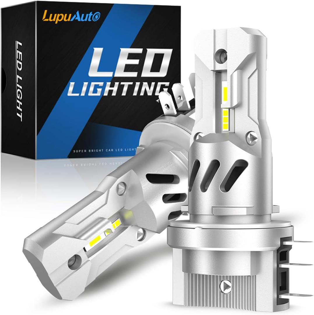 H15 LED Bulbs Daytime Running Light, 3570 CSP Chips 30000LM Super Brightness, 6500K Cool White Fog Lamp with 20000 RPM Turbo Fan, 1:1 Mini Plug and Play, Pack of 2
