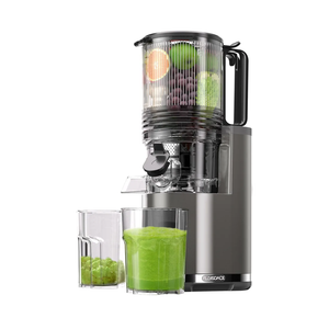 J8 Cold Press Juicer, 6.5" Extra Wide Feed Chute Juicer Machines, 350W Slow Juicer Machines with High Juice Yield for Whole Vegetables & Fruits, BPA Free (Titanium Gray)