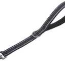 Nylon Short Dog Leash for Dog Training, Traffic Padded Handle Short Dog Lead for Training Control Reflective Threads, Pet Leashes for Dogs (Black 18.5in)