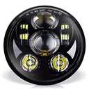 Wisamic 5-3/4 5.75 inch LED Headlight - Compatible with Harley Davidson Dyna Street Bob Super Wide Glide Low Rider Night Rod Train Softail Deuce Custom Sportster Iron 883-Black