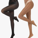 MANZI Shiny Pantyhose for Women 2 Pairs Shimmer Sheer Tights Ultra Silky, 3XL