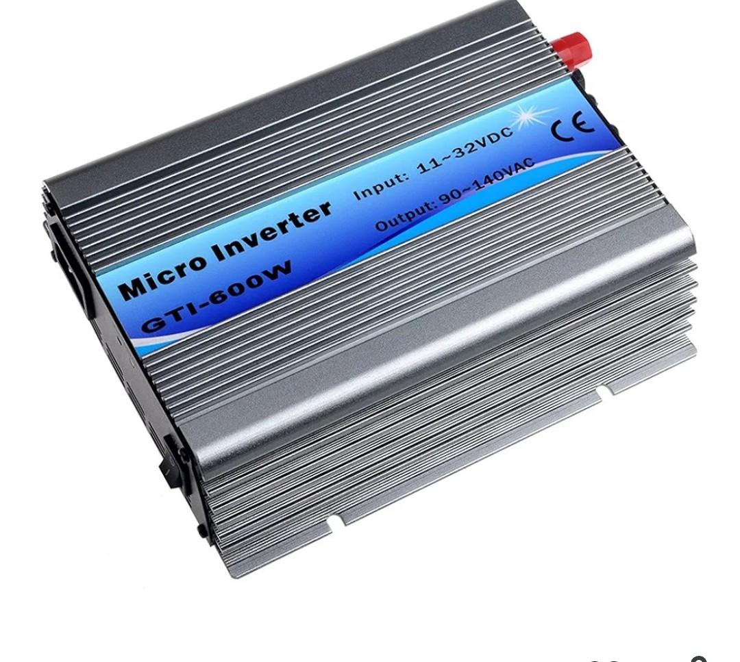 Y&H Grid Tie Inverter 600W Stackable DCDC15-28V PV Input AC110V MPPT Pure Sine Wave Micro Inverter fit for 12V Solar Panel/24V Battery