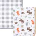 Hudson Baby Unisex Baby Cotton Swaddle Blankets, Woodland, One Size