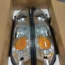KarSpareHub Headlights Assembly with Bulbs for 2000-2005 Chevy Impala Headlamp Replacement Chrome Housing Amber Reflector Driver & Passenger Side