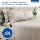 DREAMCARE King Size Sheets Set - 6 pcs Breathable Cooling Bed Sheets - up to 15" Deep Pocket King Sheet Set with Side Pockets - Extra Soft 100% Brushed Hypoallergenic Hotel Luxury Bedding - Beige
