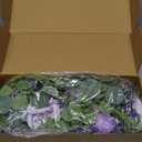 Anna's Whimsy 5.91FT Artificial Eucalyptus Garland with Flowers, Fake Rose Gypsophila Decor for Wedding Spring Home Party Craft Art Table Runner (Purple)